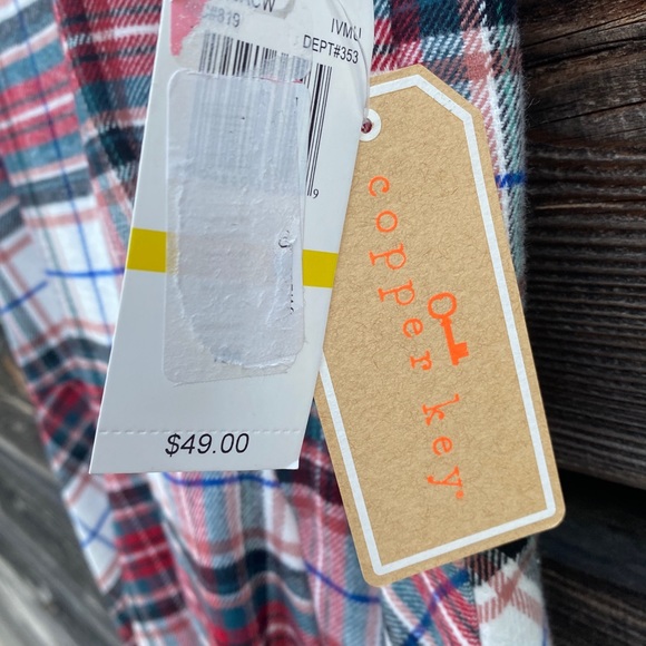 Copper Key Plaid Sleeveless Flannel Dress - Picture 9 of 9
